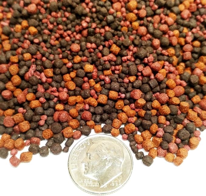 12-Type Floating & Sinking Blackworm & Intense Coloring 1mm, 2mm, 3mm Pellets for Discus, Cichlids, All Tropicals, Koi and Pond Fish...2-lb Med Jar
