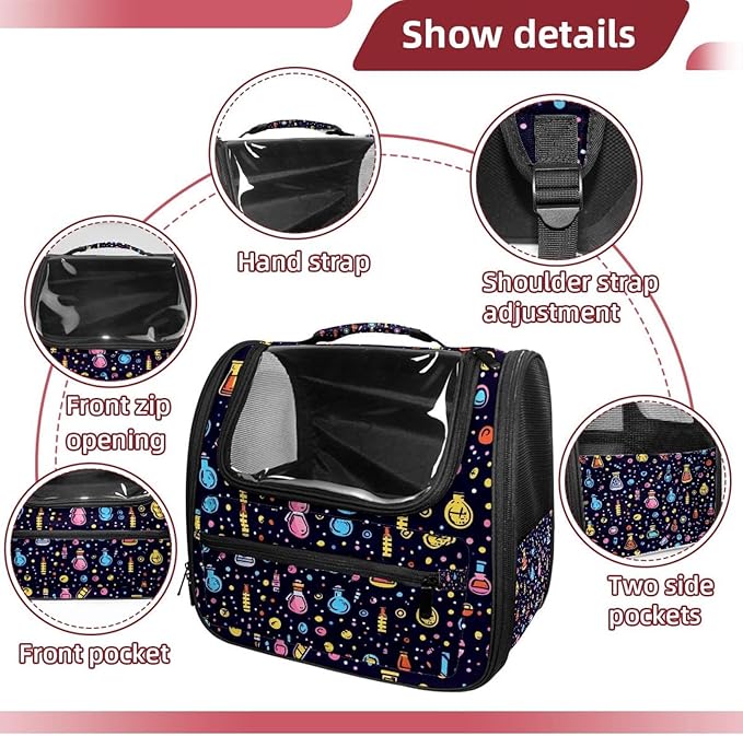 Airline Approved Soft Sided Pet Carrier, Chemistry Science Laboratory (8) Pet Travel Bag for Cats & Dogs, Durable, Breathable Pet Travel Bag for Airplane, Car & Train