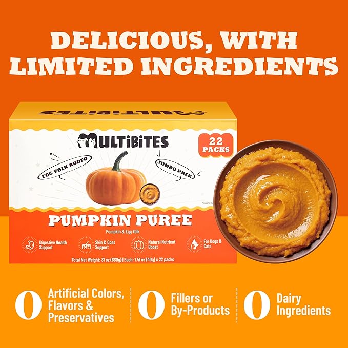 31oz Premium Pumpkin Puree for Cats & Dogs - Digestive Health,Sensitive Stomach for Soft Cat Treats - Natural Fiber Supplement for Dog Food Toppers,Kittens,Puppy Snacks