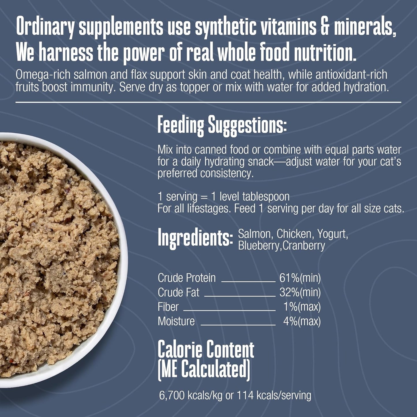 Whole Life Pet Healthy Skin and Coat Cat Supplements for Dry Skin, Allergy & Stomach Relief, Cat Immune & Digestive Support - Probiotics & Omega 3 for Cats, Cat Food Add Ins - 30-Day Supply