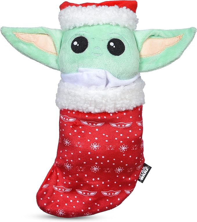 Star Wars for Pets 10" GROGU Stocking Plush Figure Burrow Toy | The Mandalorian Holiday Pet Products GROGU | The Child Squeaky Pet Toy | for Pets (FF24159)