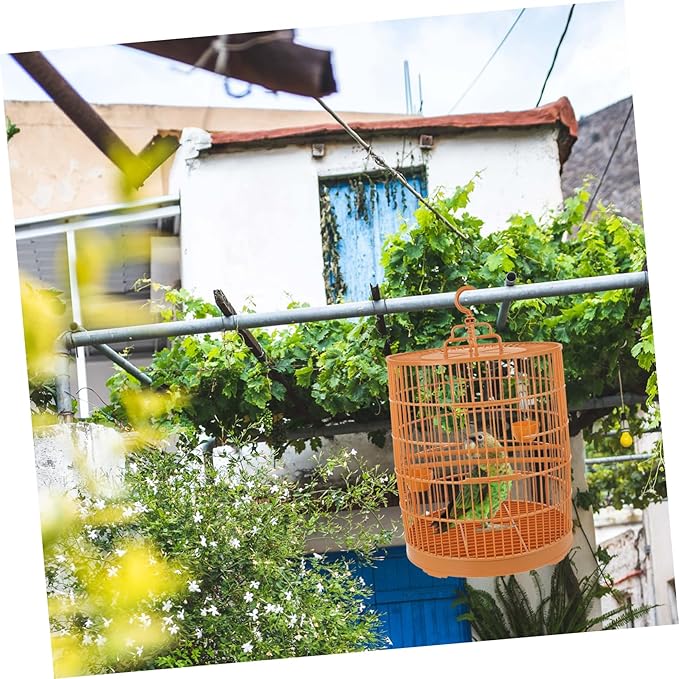 Plastic Hanging Bird Cage Featuring Lockable Entry for Small Birds and Parrots Multi-Functional Small Animal Cage Lightweight and Practical Pet Habitat for Hamsters and Parakeets