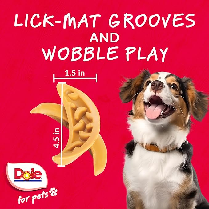 Dole for Pets Freshly Fetched Lasting Chew Banana Flavor Dog Treats, Medium and Large Breeds, No Wheat, Corn, Soy, Artificial Flavors, Colors, or Animal Products, 8 Ounces, 5 Chews