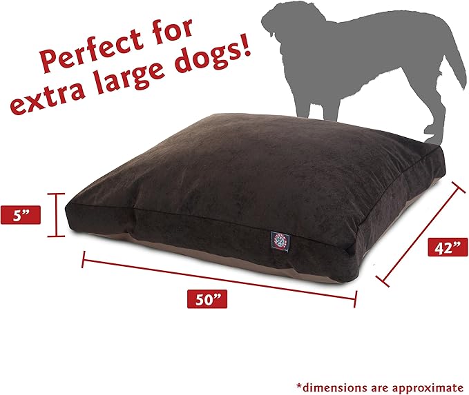 Majestic Pet Villa Rectangle Dog Bed Washable – Non Slip Comfy Pet Bed – Crate Bed with Removable Washable Cover – Kennel Bed for Sleeping, Polyester Fiber, X-Large, Storm