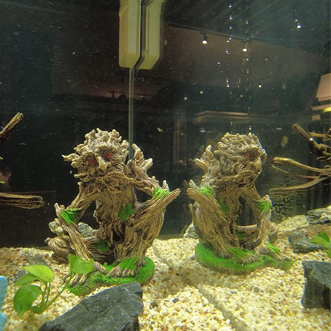 Aquarium Tree Trunk Decoration, Fish Tank Tree Statue Ornaments, Resin Simulation Tree with Lifelike Appearance, Safe Hiding Place for Aquatic Pets, Durable Aquarium Decor for Most
