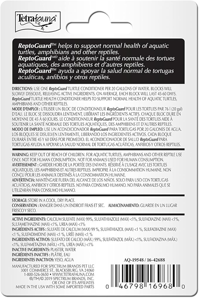 TetraFauna ReptoGuard Turtle Health Water Conditioner 1 Count, Slow-Release (Pack of 2)