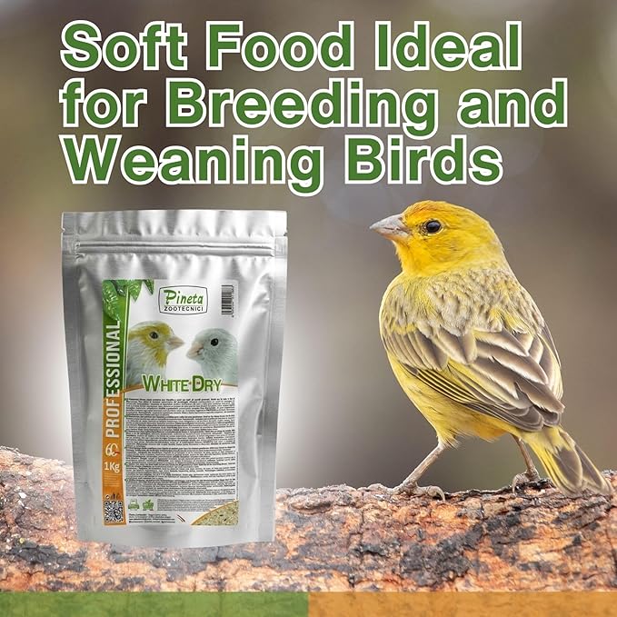 PINETA White Dry Bird Food 1 Kg - Finch Food, Nutrient-Rich Blend Bird Seed for Finches and Small Birds, Support Daily Energy, Balanced Growth Diet & Healthy Food