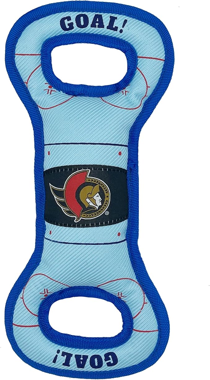 Pets First NHL Ottawa Senators Hockey Field Dog Tug Fetch Squeak Chew Toy, One Size
