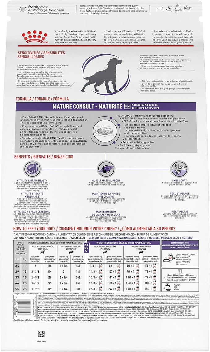 Royal Canin Veterinary Diet Canine Medium Mature Consult Mature Dry Dog Food, 19.8 lb Bag