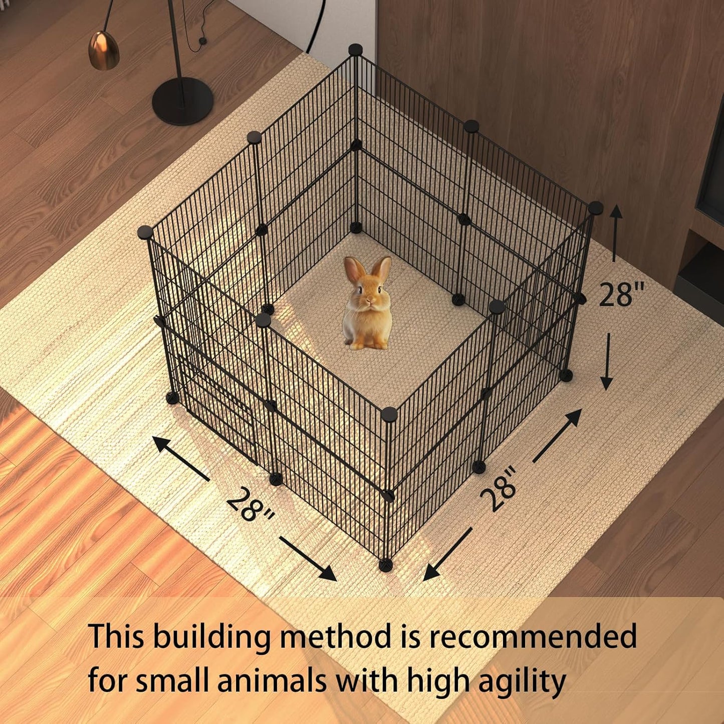 Xymoso DIY Guinea Pig Cages with Waterproof Canvas Bottom,16 Panels Small Animal Cage Pet Playpen with Door for Bunny Turtle Hedgehog,Indoor Metal Wire Yard Fence Outdoor