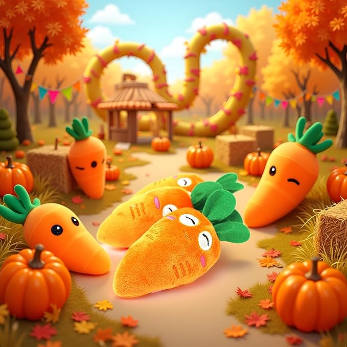 Orange Soft Puppy Pet Supplies Cute Carrot Plush Chew Squeaker Sound Squeaky for Dog Cat Birthday Xmas Gifts Pet Supplies