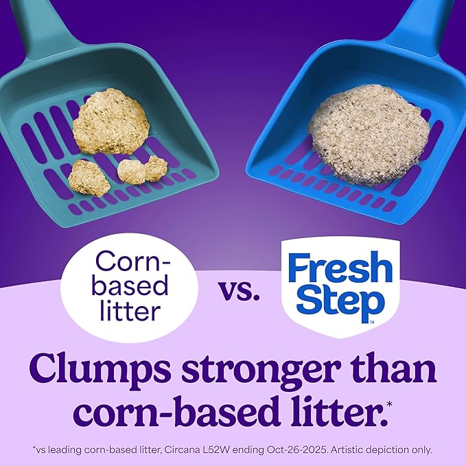 Fresh Step Advanced Odor Shield Multi Cat Clumping Litter with Febreze Freshness, Low Dust, Odor Control with Ammonia Block Tech, Compatible in Automatic Litter Boxes, 37 lb. (2 x 18.5 lb.)