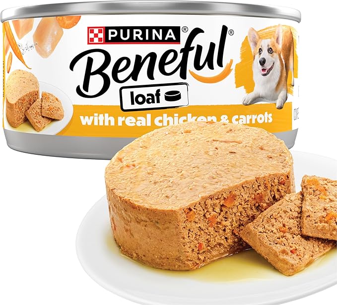 Purina Beneful with Real Chicken and Carrots Wet Dog Food Loaf - 5.5 oz Can (Pack of 12)
