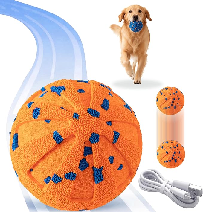 Interactive Dog Toys Dog Balls Moving Dog Toy Ball - Self Playing Ball with 3 Modes, Jumping & Shaking Interactive Toy for Boredom, Outdoor Indoor Fun for Cats and Small Medium Dogs (Orange)
