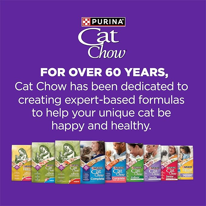 Purina Cat Chow Gentle Sensitive Stomach and Skin Dry Cat Food with Turkey - (Pack of 4) 3.15 lb. Bags
