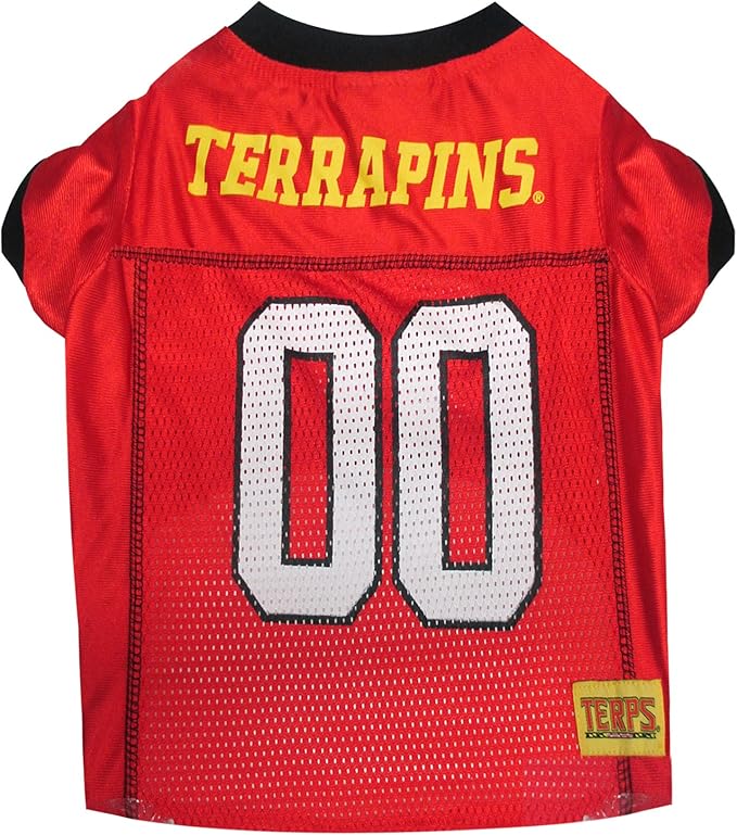 Pets First NCAA College Maryland Terrapins Mesh Jersey for DOGS & CATS, Small.Licensed Dog Jersey with your Favorite Football/Basketball College Team