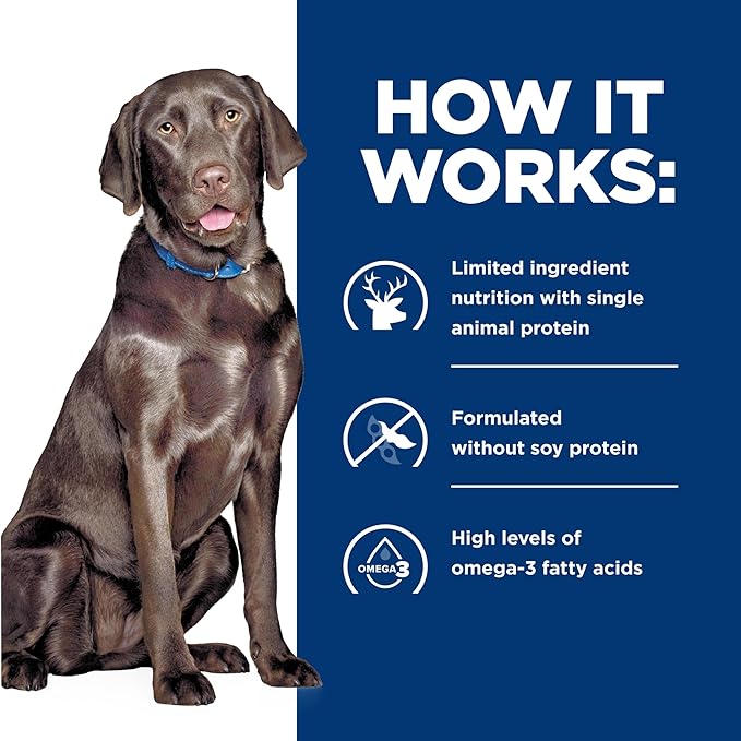Hill's Prescription Diet d/d Food Sensitivities Wet Dog Food, Potato & Venison, 13 oz. Cans, 12-Pack