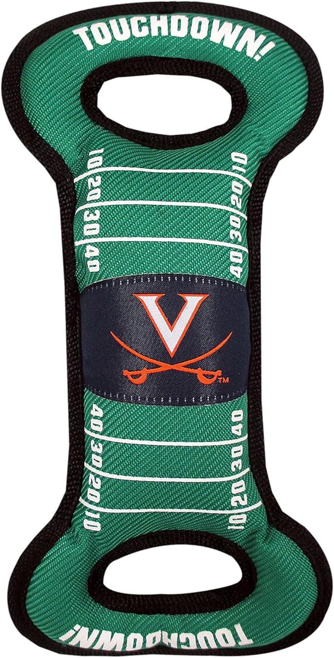 Pets First NCAA Football Field Dog Toy with Squeaker. - Virginia Cavaliers - for Tug, Toss, and Fetch. - Tough & Durable PET Toy, 1 Count (Pack of 1)