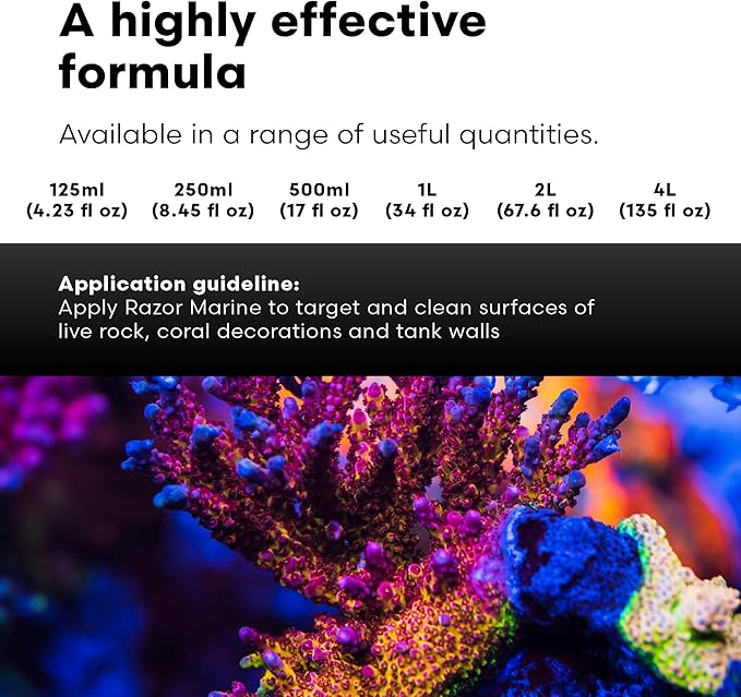 Brightwell Aquatics - Razor Marine - Unique Systemic Fish Tank Cleaner for Marine Aquariums - Aquarium Water Treatments, 16.9 fl oz