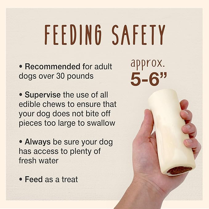 Cadet Stuffed Shin Bone, Highly Digestible, High Protein, Long-Lasting Dog Chew Bone for Aggressive Chewers, Supports Dental Health, Beef Flavor, Large, 1 Count