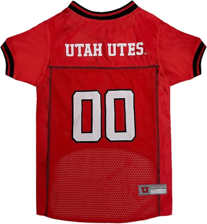 Pets First NCAA College Utah Utes Mesh Jersey for DOGS & CATS, Large. Licensed Dog Jersey with your Favorite Football/Basketball College Team