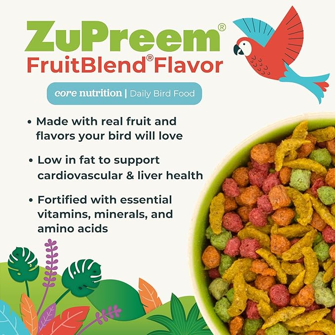 ZuPreem FruitBlend Flavors Bird Food for Medium Birds, 35 LBS