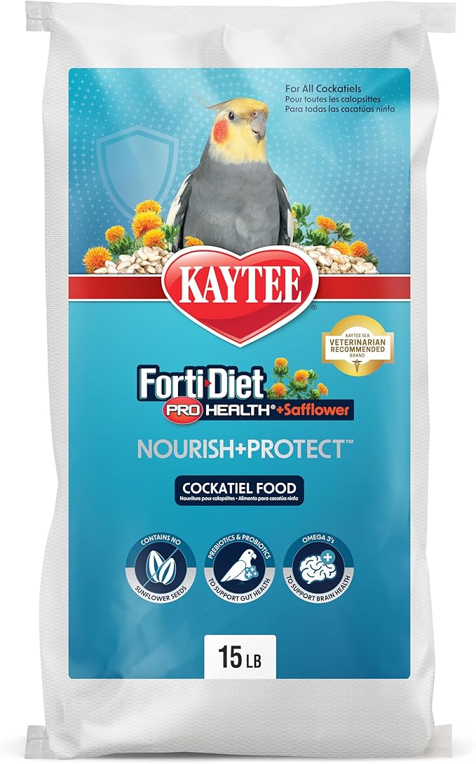 Kaytee Forti-Diet Pro Health + Safflower Nourish+Protect Cockatiel Food 15 Pounds
