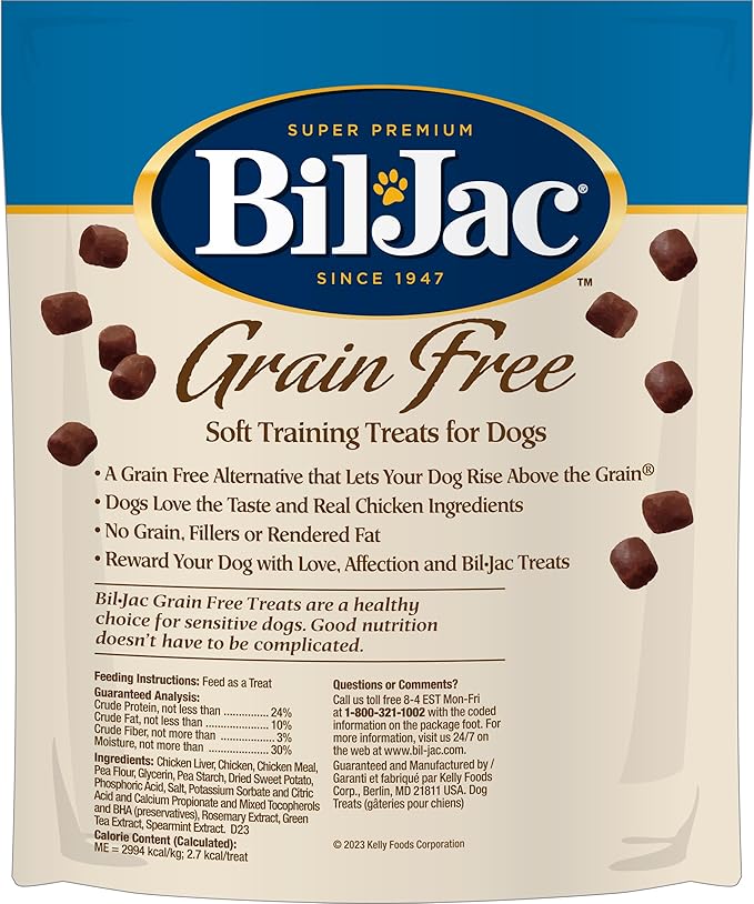 Bil-Jac Grain-Free Soft Treats for Dogs | Chicken & Sweet Potato Flavor | Made with Real Chicken Liver | 10 oz