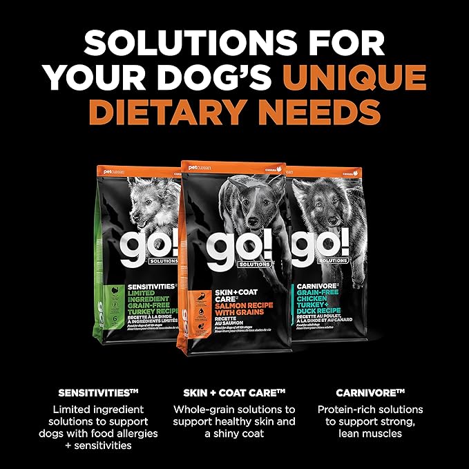 Bundle of GO! Solutions Skin + Coat Care Salmon - Dry Dog Food 12lb + GO! Solutions Skin + Coat Care Salmon - Dry Dog Food 3.5lb