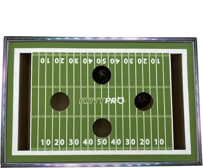 Pets First NCAA Illinois Fighting Illini Cat Scratcher Box, Game Day Cat Toy, NCAA Football Field Designed Cat Scratcher and Lounge, Stimulating Cat Game
