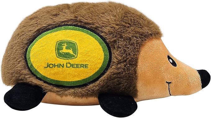 John Deere Plush Hedgehog Toy for Dogs & Cats, Cool Soft Pet Toy for Fun and Interactive Play, Dog Chew Toy with Squeaker, Licensed Hot Pet Toy