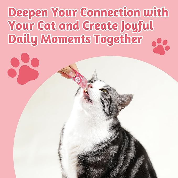 Just Try Taurine Lickable Cat Treats, Creamy Squeezable Purée with Goat Mlik, Taurine & Vitamin E, Support Heart & Vision, Grain Free, 0.5 Ounces Each 20 Tubes