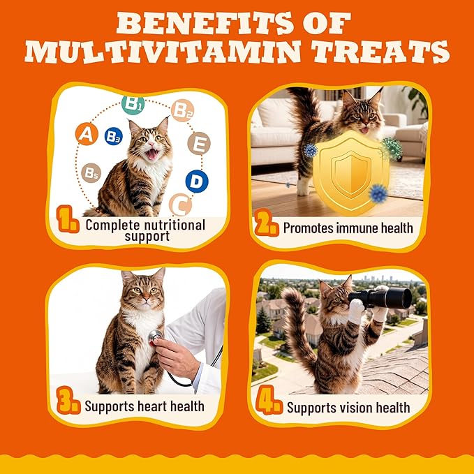 9 oz Cat Multivitamin Treats Vitamins for Cats Chicken Flavor Cat Training Treats Cat Treats for Indoor Cats