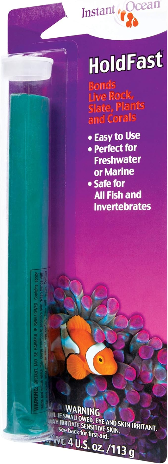 Instant Ocean HoldFast Epoxy Stick, Fish Safe 4 oz