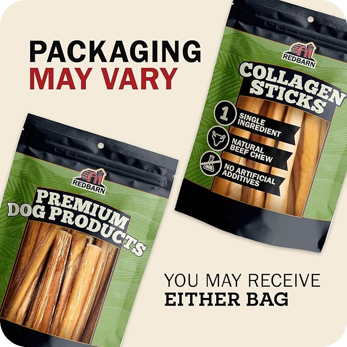 Redbarn Pet Products Redbarn Natural 12" Beef Collagen Braids - Case of 20 Sticks - Long Lasting Low-Odor Alternative to Rawhide & Bully Sticks -Single Ingredient Chew for Medium Large Dogs