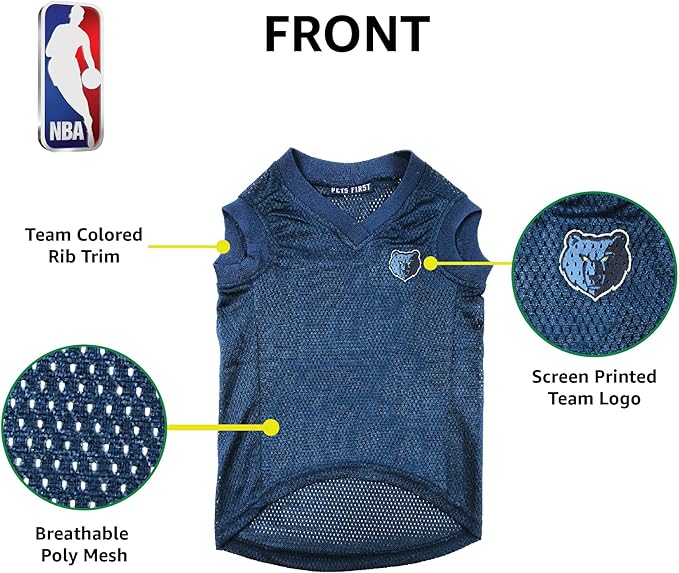 Pets First NBA MEMPHIS GRIZZLIES DOG Jersey, X-Large - Tank Top Basketball Pet Jersey