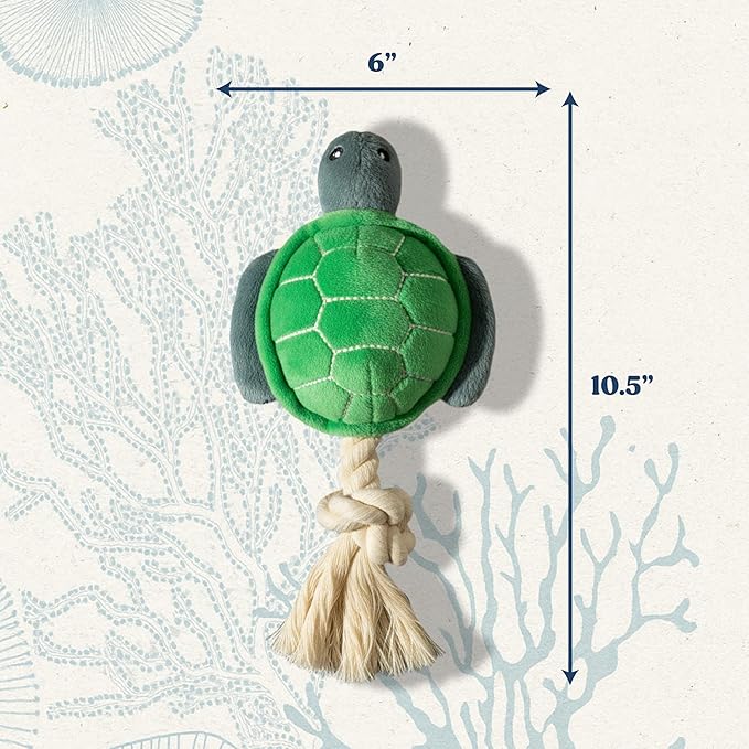 Dog Toys | Plush Turtle Stuffed Animal for Dogs | Eco Friendly Medium Dog Toy