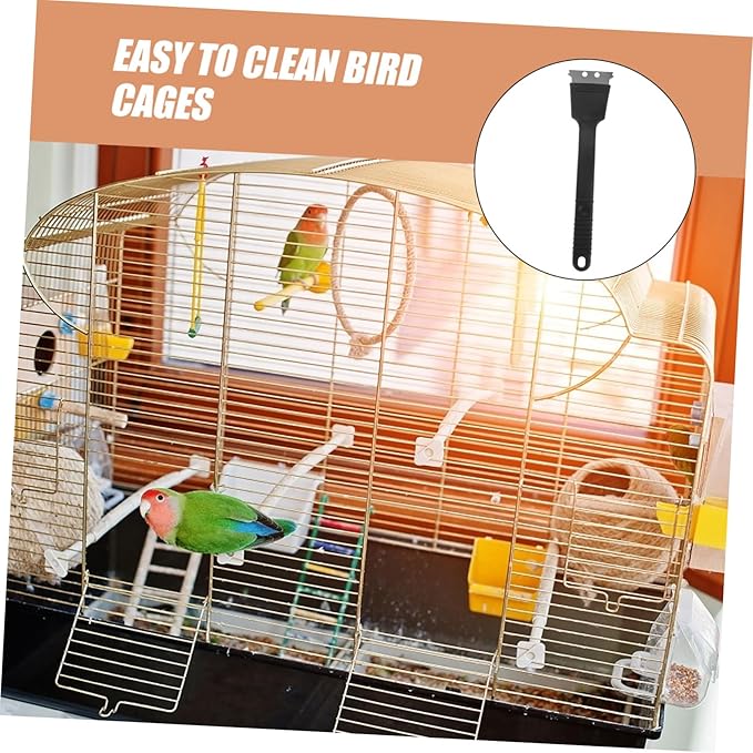 YARNOW Stainless Steel Bird Cage Cleaning Brush Scraper Non-Shedding Bristles for Easy Removal of Droppings Accessory for Bird Nest and Cage Maintenance