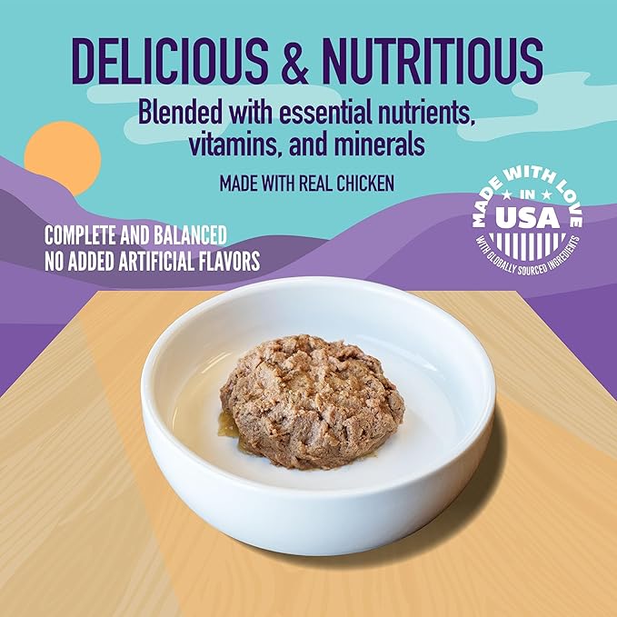 A Strong Heart Split Cup Wet Cat Food, Chicken Entree - 2.6 oz Split Cups, 20 Servings (Pack of 10), Made in The USA with Real Chicken