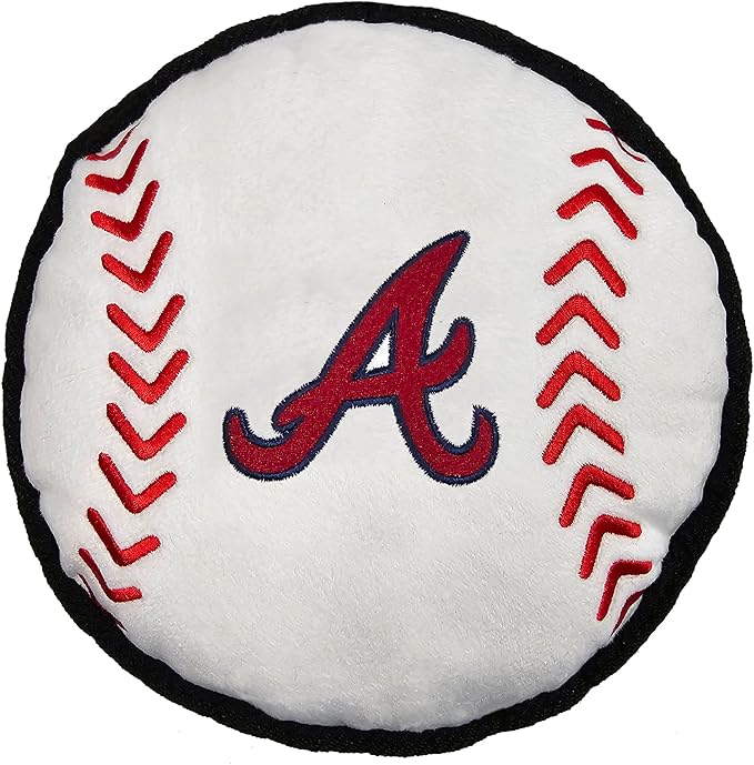 Pets First MLB Atlanta Braves Baseball Tough Toy for Dogs, Best MLB Dog Toy with Team Logo
