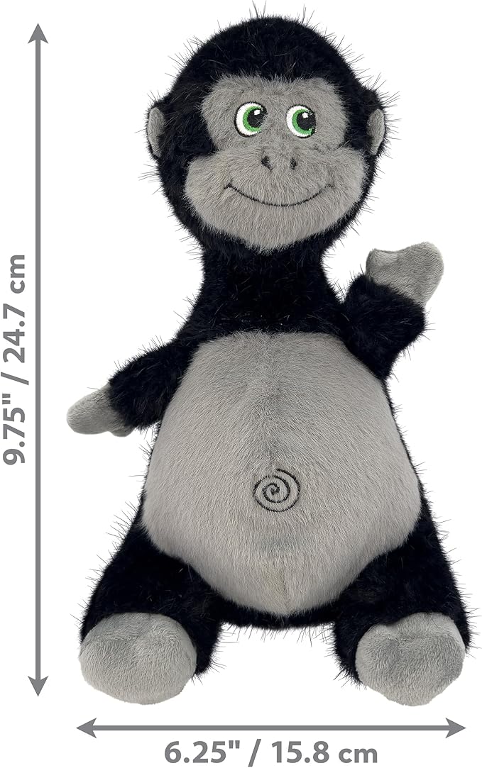 KONG Knots Belly - Soft Plush Exterior with Internal Skeleton Rope Ball and Squeaker (Hippo/Gorilla Bundle)