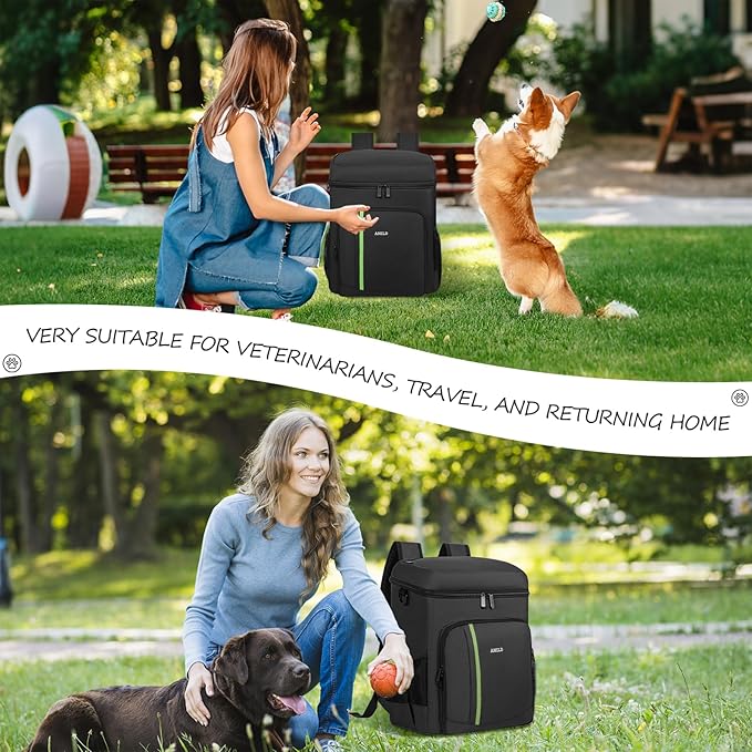 ANILD Dog Travel Bag Backpack, Flight-Ready TSA-Approved Dog Travel Bag with 2 Leak-Proof Food Canisters, 4 Foldable Silicone Bowls, Multi-Compartment Organizer for Hiking, Camping, Dog Mom Essentials