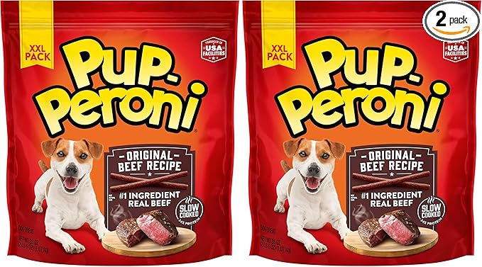 Pup-Peroni Dog Treats, Original Beef Flavor, 38 Ounce, Made with Real Beef (Pack of 2)