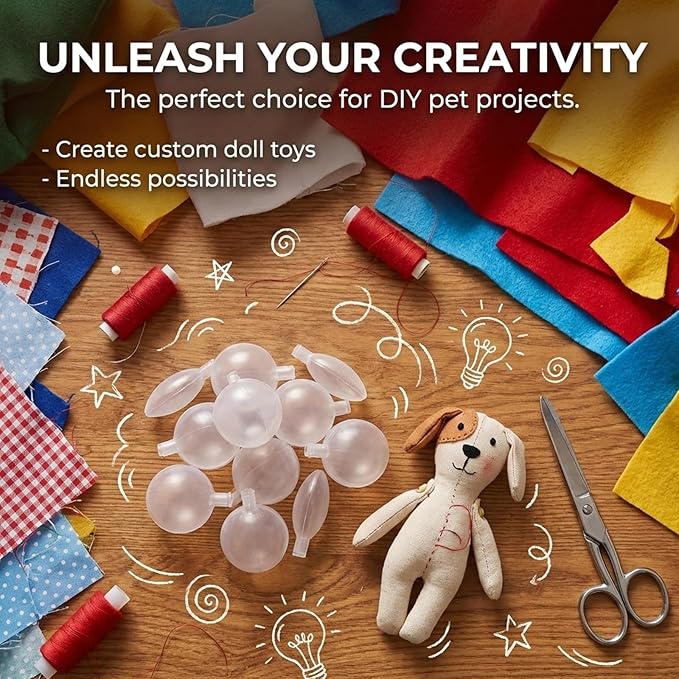 InnoHHustle 12 Pcs Squeakers for Dog Toys 40mm Plush Toy Repair Reed Insert Airbags Replacement Round Clear Cat Toy Noise Maker Large Dog Toyes Squeakers for Pet Dogs Cat Toys Repair Supply