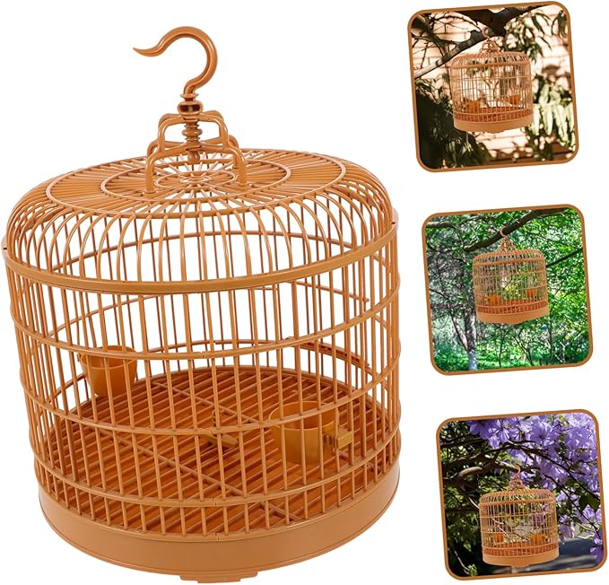 Mikikit Hanging Bird Cage Lightweight Birdcage for Versatile Use for Hamsters Parrots and Other Birds Decorative and Practical