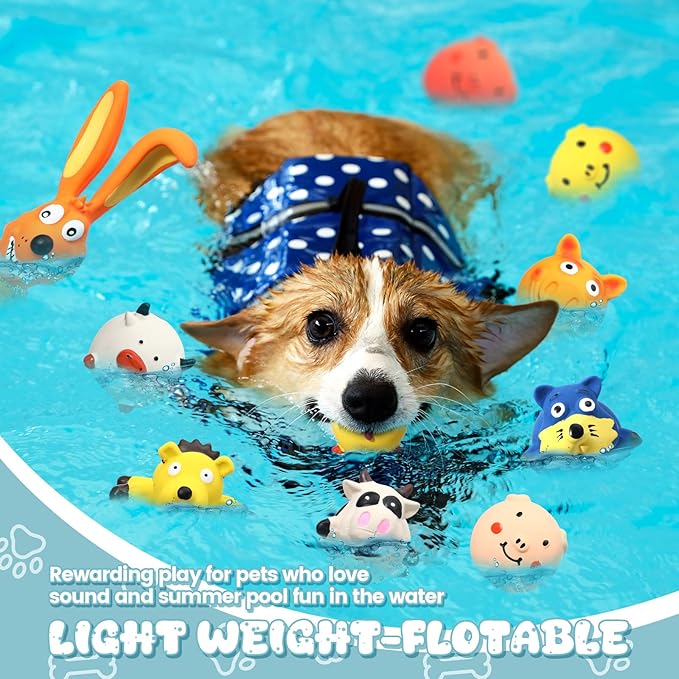 30 Pcs Latex Squeaky Dog Toys Soft Rubber Dog Chew Toy Animal Standing Stick Puppy Fetch Interactive Play Assorted Accessories for Small Medium Large Pets