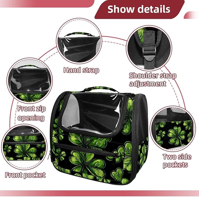 Clover Leaf Cat Backpack Carrier, Large Pet Backpack for Medium Small Dog Cat Puppy Kitty Bunny