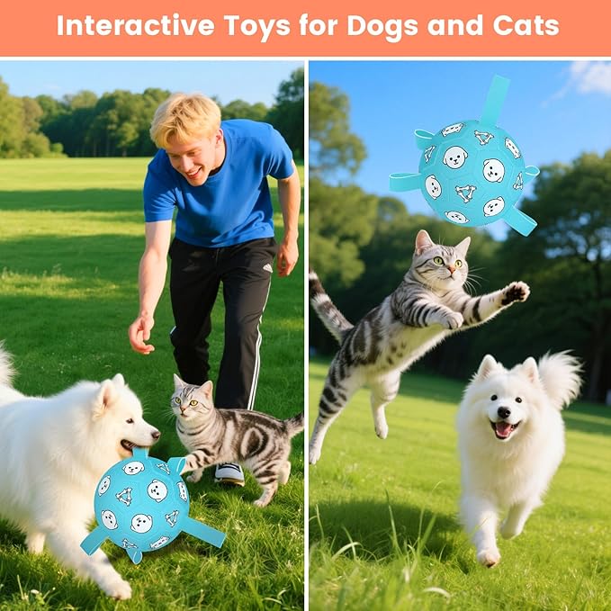 Dog Toy Soccer Ball with Grab Tabs, Durable Dog Soccer Ball, Dog Birthday Toys for Medium & Large Dogs, 8 Inch