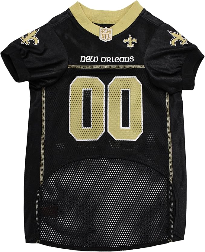 Pets First NFL New Orleans Saints Dog Jersey, Size Small, Football Shirt Costume for Pet, Dog Sports T-Shirt, NFL Team Clothing for Cats, Licensed Pet Apparel Available in 7 Sizes and 32 Teams