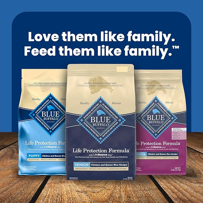 Blue Buffalo Life Protection Formula, Senior Dry Dog Food, Made with Natural Ingredients, Chicken & Brown Rice, 40lb Bag